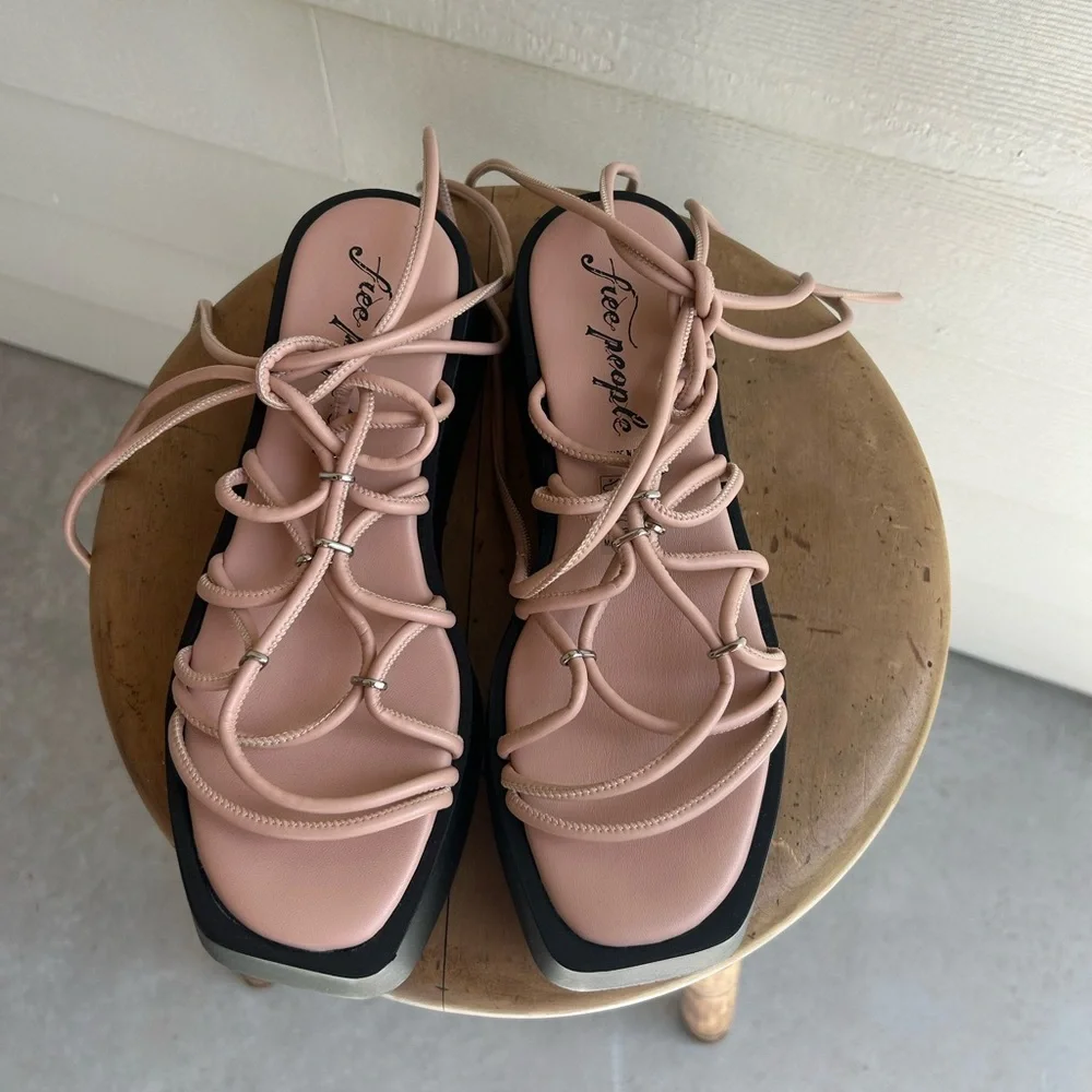Free People Georgie Wrap Wedge Sandals